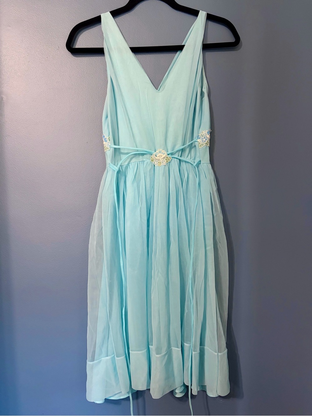 Vintage fairy slip dress with floral appliqué - Picture 2 of 12
